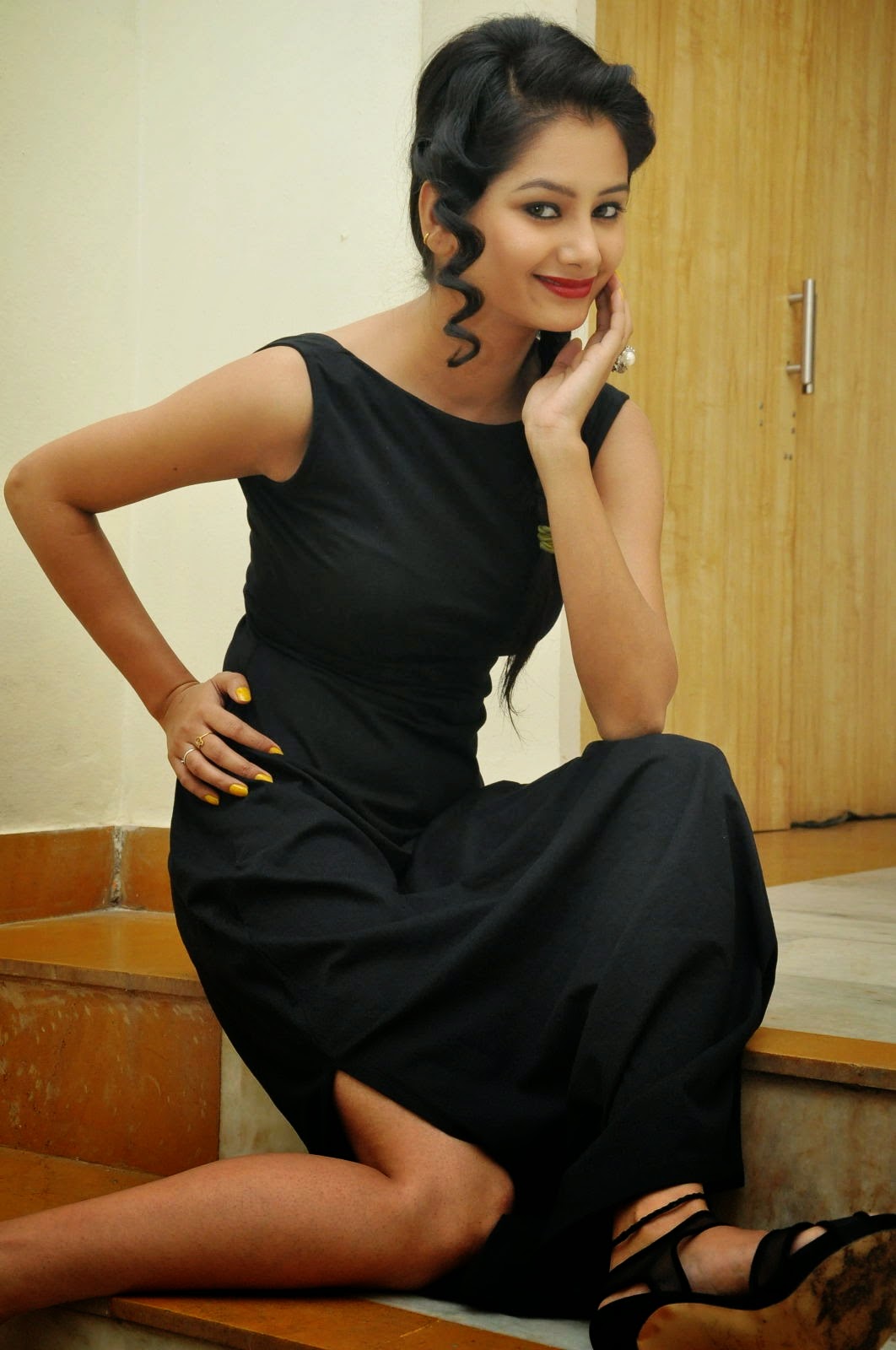 Monika Singh Photo Shoot In Backless Black Dress | CineHub