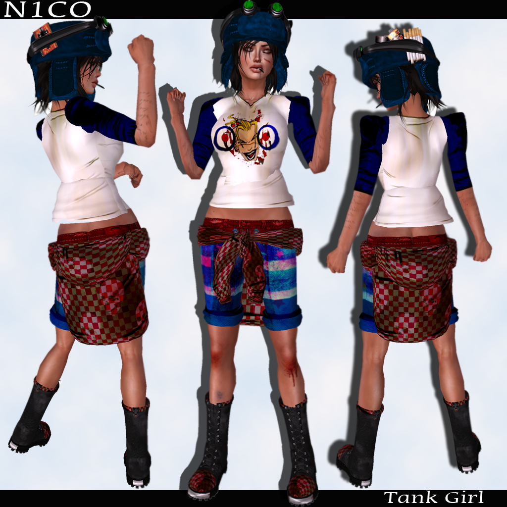 N1CO - SECOND LIFE FASHION: N1CO - Tank Girl - Complet outfit