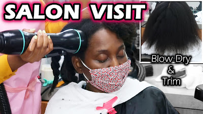 Natural Hair Salon Visit | Blow Dry and Trim and Style | NHCG Trichology | DiscoveringNatural