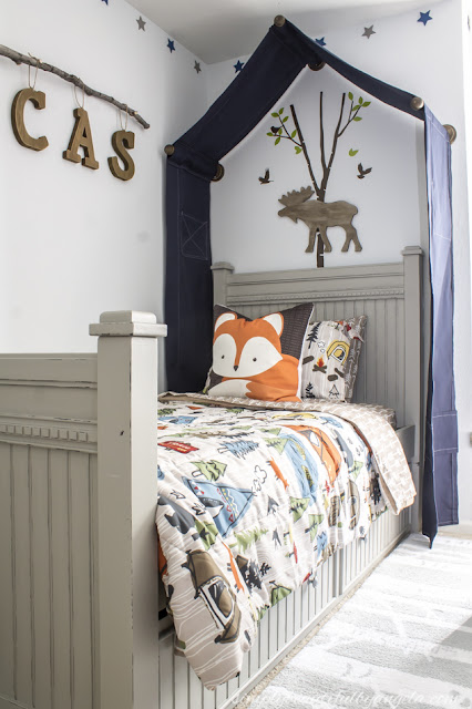 Boy woodland themed bedroom