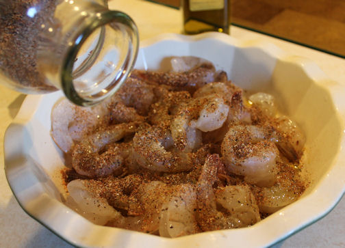 Coat the shrimp in Southwest seasoning. Toss the shrimp with Southwest Seasoning