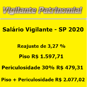 Salário Vigilante SP - 2.020