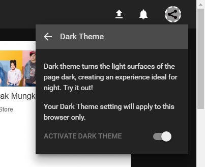 Cara mengaktifkan Dark Mode pada Youtube