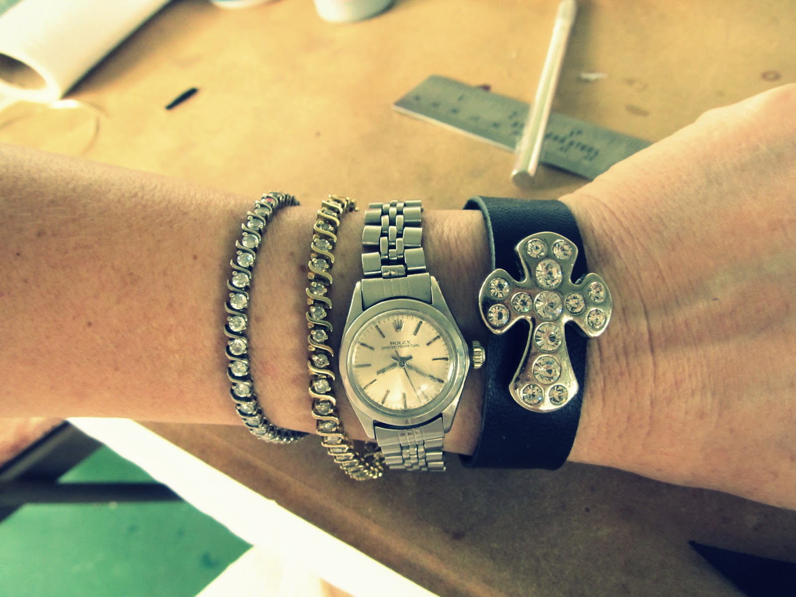 WobiSobi Rhinestone Cross Leather Bracelet DIY wobisobi-rhinestone-cross-leather-bracelet-diy
