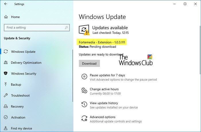 Fortemedia Extension Update ใน Windows 10 คืออะไร?