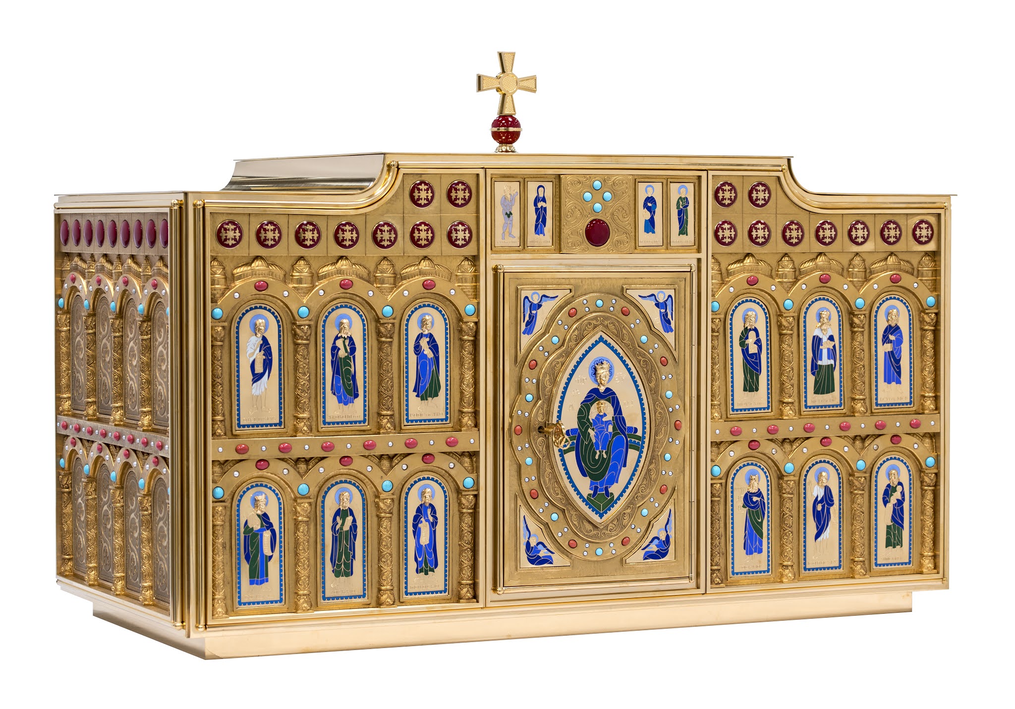 New Romanesque Tabernacle and Sanctuary Lamp by Granda Liturgical Arts