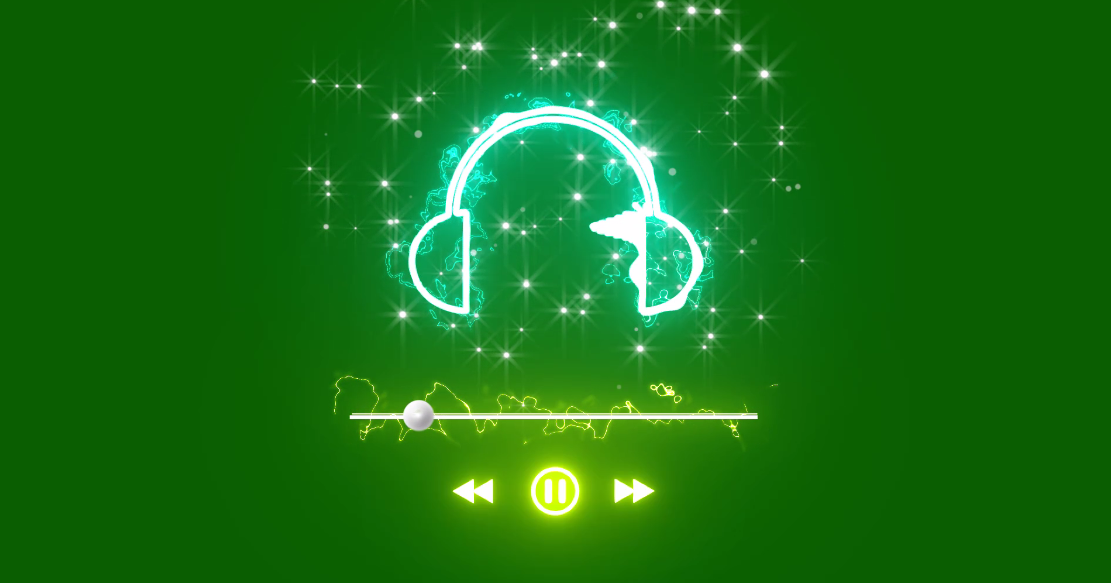 New green screen particles headphone audio spectrum video footage - all web