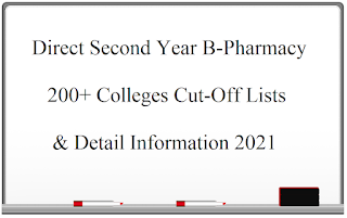 Direct second year B-Pharmacy cut-off list 2021-22