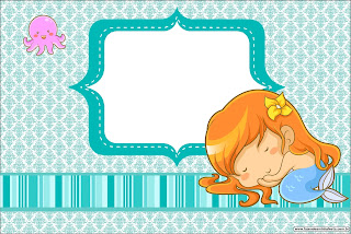 Sirenitas Bebés: Inivtaciones para Imprimir Gratis. Sirenitas Bebés: Invitaciones para Imprimir Gratis.