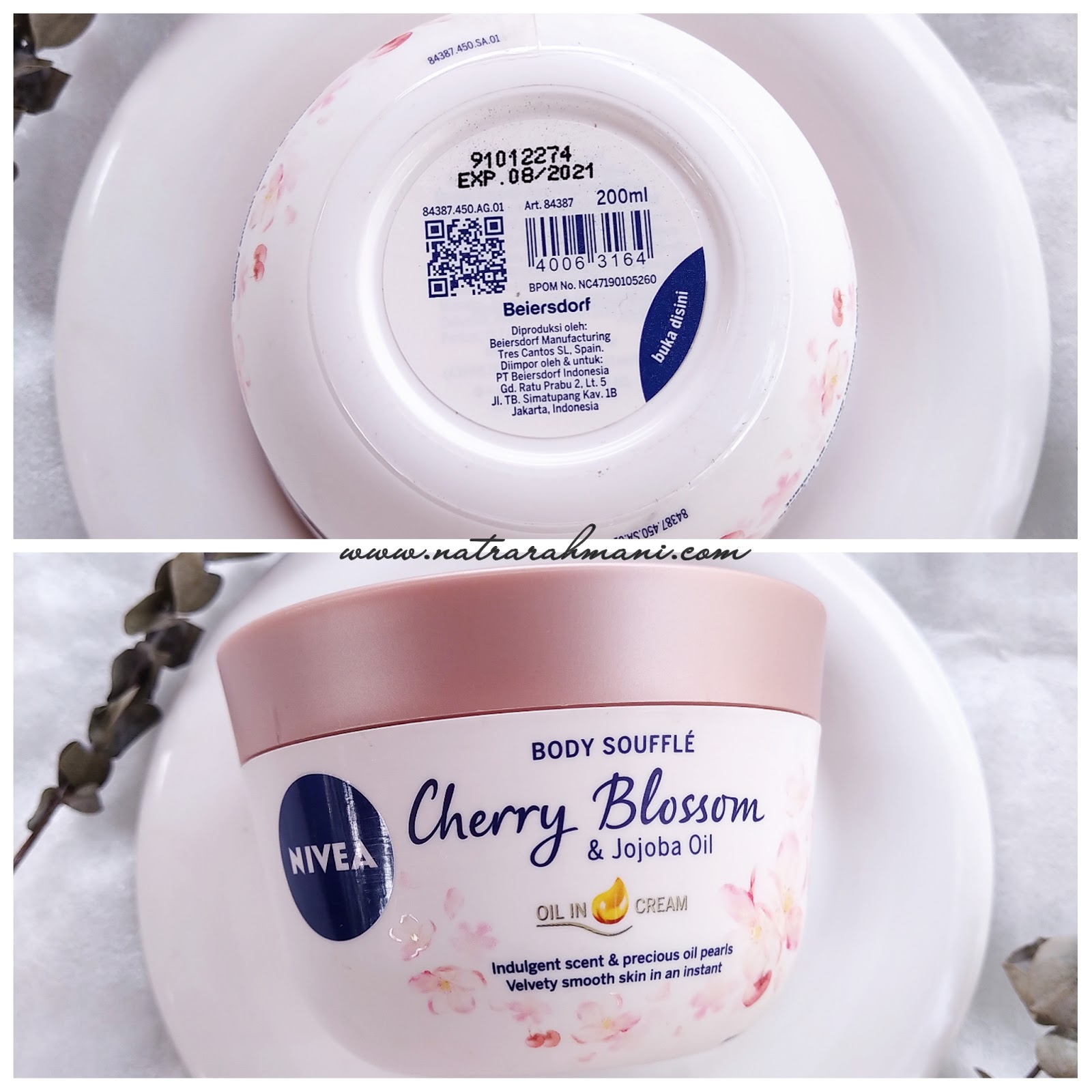 NIVEA BODY SOUFFLE CHERRY BLOSSOM DAN JOJOBA OIL / Natrarahmani