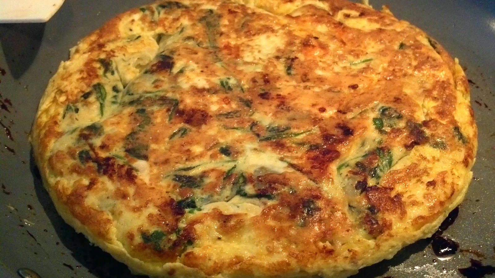 The Occasional Gourmet Chicken and Brie Frittata with Honey Walnuts and Spinach