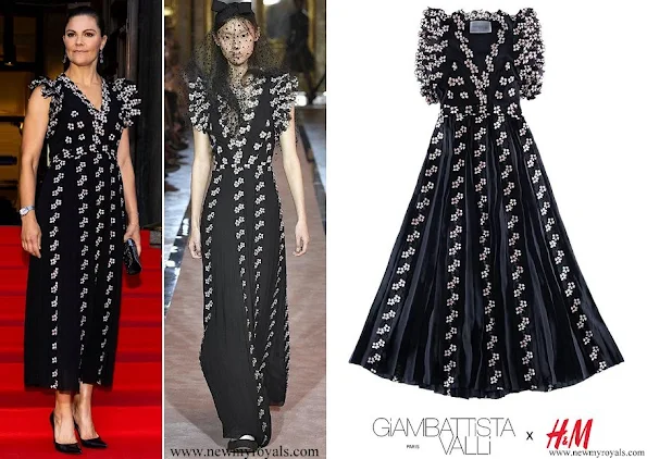 Crown Princess Victoria wore Giambattista Valli x HM Chiffon Dress With Lace