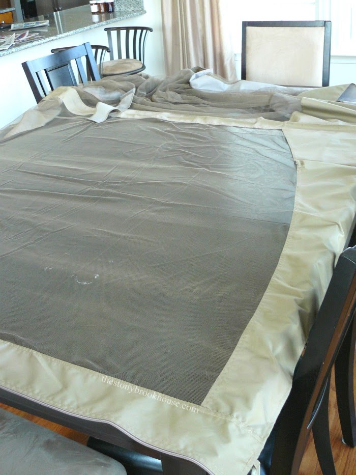 mosquito curtains laid out on the table