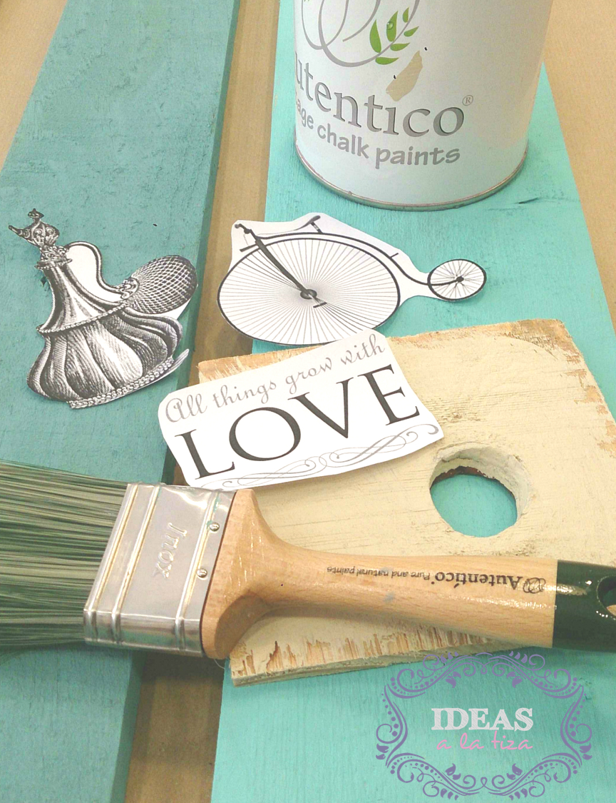 IDEAS A LA TIZA CHALK PAINT, TRANSFERS Y UN AGUJERO EN UNA MADERA.