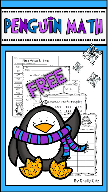 Penguin Math Freebie Free Second Grade Math