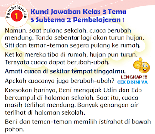 Kunci Jawaban Tematik Kelas 3 Tema 5 Subtema 2 Pembelajaran 1 WWW.SIMPLENEWS.ME