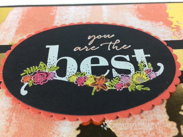 Stampin' Blends on Heat Emboss Happy Wishes, Technique, Stampin' Blends, Painted with Love designer paper, Stampin'Up!, Frenchie Stamps,