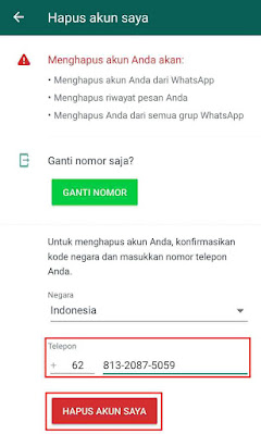 Cara Mengapus Akun Whatsapp Secara Permanen