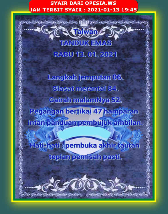 1 New Message Kode Syair Hongkong 13 Januari 2021 Forum Syair Togel Hongkong Singapura Sydney