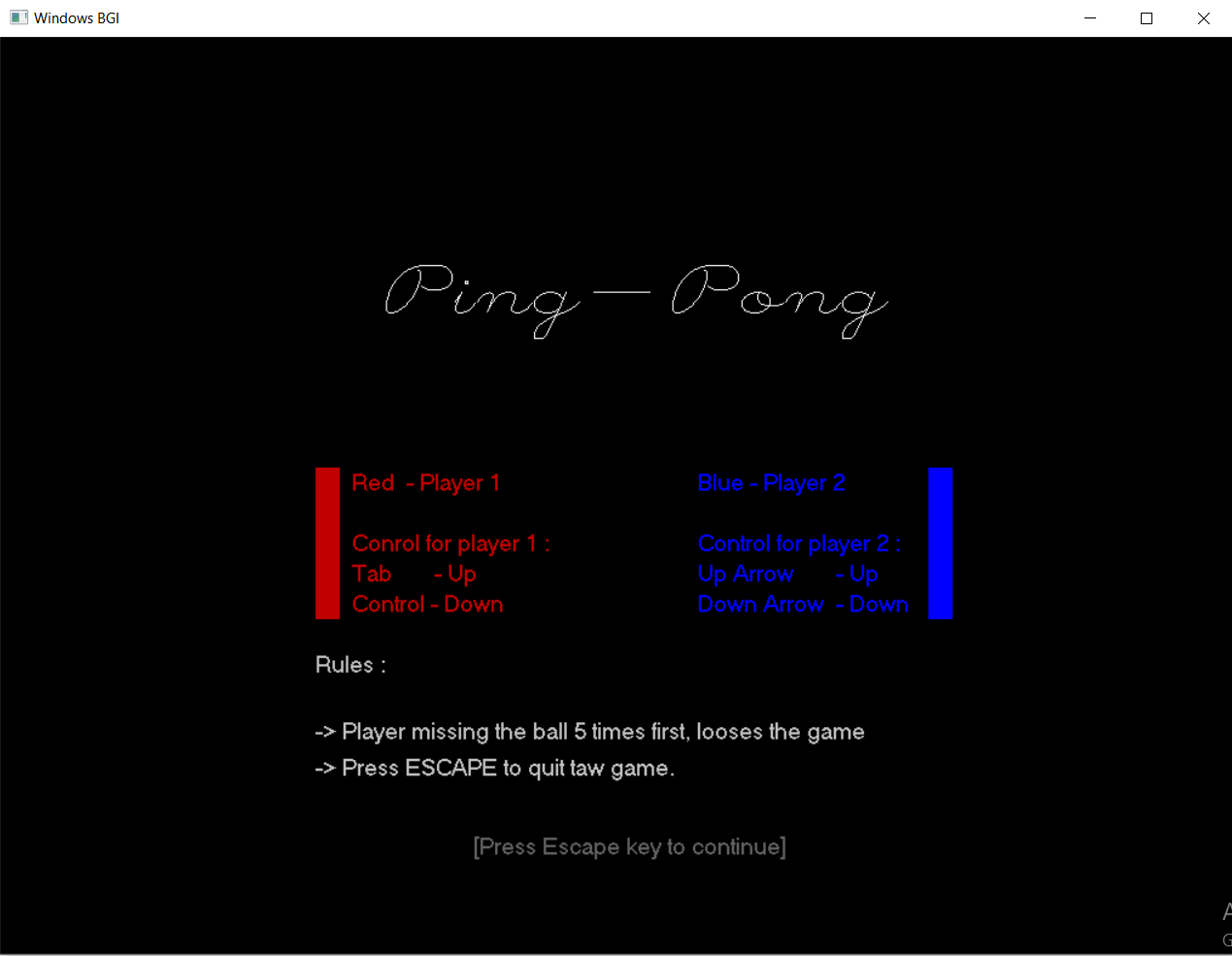 Noobgrammer Blog Ping Pong Using C++