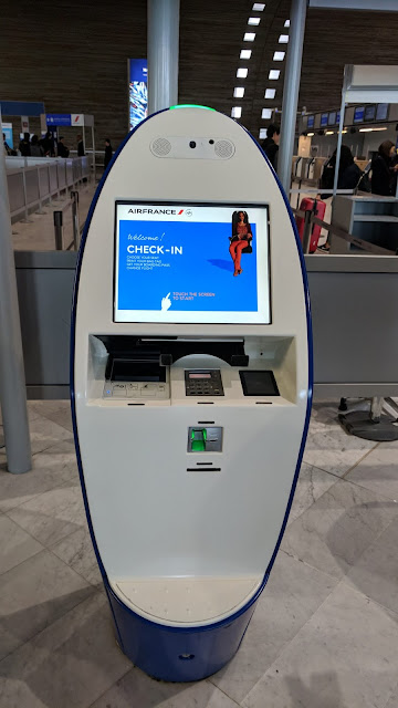 Passenger Check-in Machine at Charles De Gaulle Airport, Paris, France