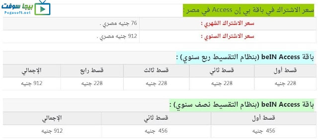 سعر قنوات بين سبورت