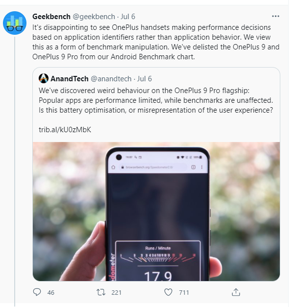 OnePlus admits to limiting the performance of popular apps to increase