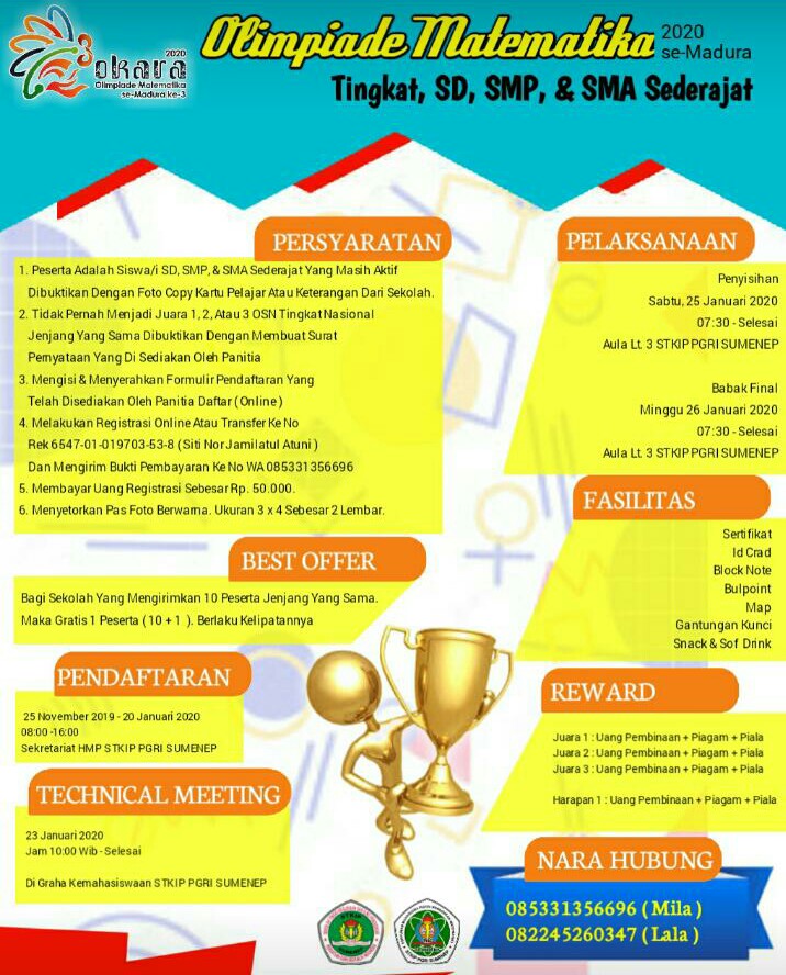 Retorika News Net Olimpiade Matematika Se Madura 2020 Tingkat Sd Smp Dan Sma Sederajat Ketua Hmp Matriks Target 300 Peserta