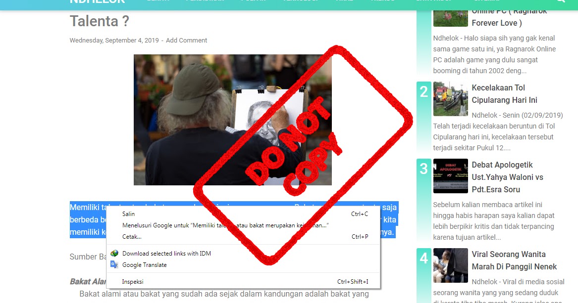 Cara Copy Paste Situs Yang Tidak Bisa Klik Kanan Kosingkat