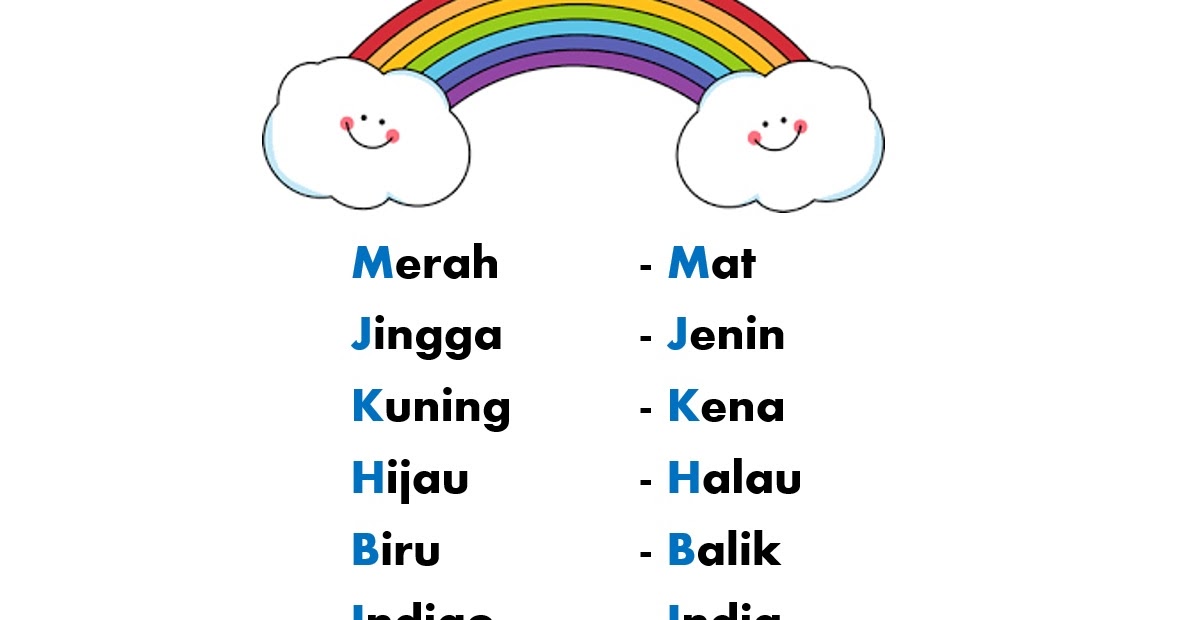 7 warna pelangi mengikut urutan - Angkoo