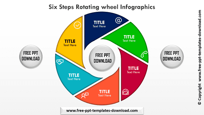 Six Steps Rotating wheel Beautiful Infographics Template Download