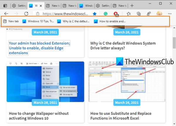 Hiển thị thanh yêu thích của Microsoft Edge