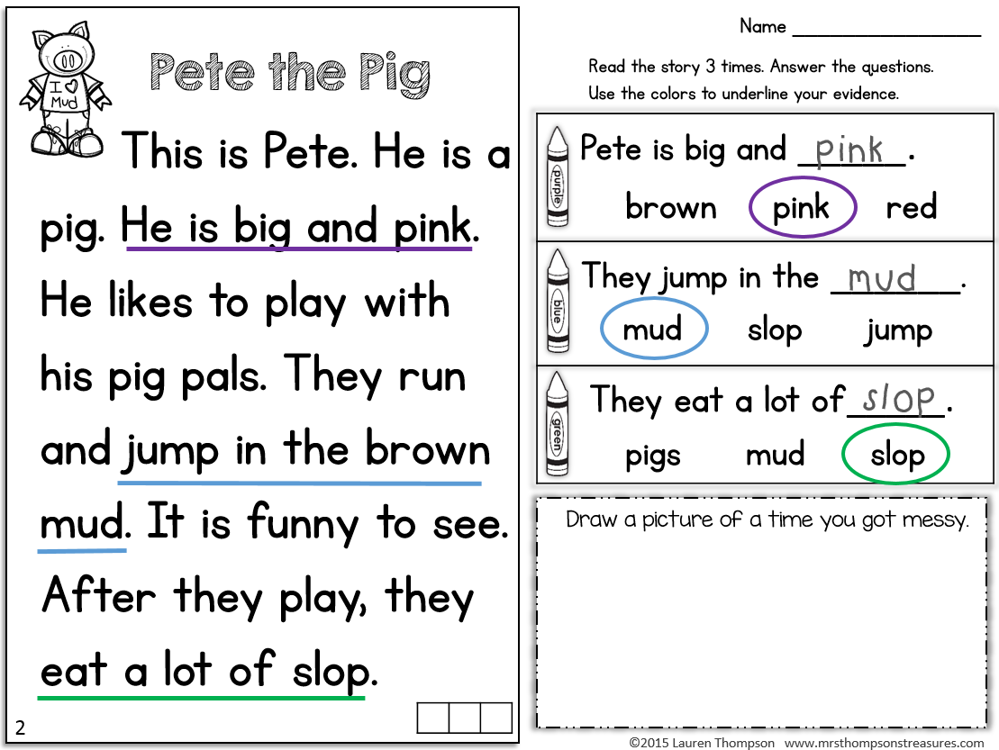 First Grade Reading Comprehension Worksheets Pdf - reading