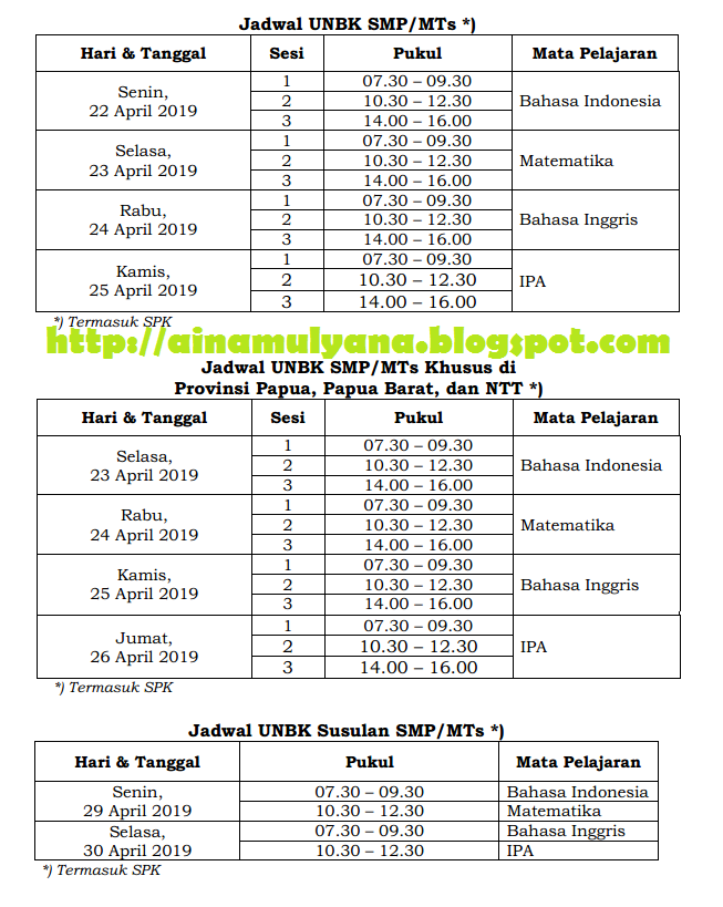 Pemerintah telah merilis jadwal Jadwal UNBK dan UNKP Sekolah Menengah Pertama Sekolah Menengan Atas Sekolah Menengah kejuruan Sederajat Tahun  JADWAL UNBK DAN UNKP Sekolah Menengah Pertama Sekolah Menengan Atas Sekolah Menengah kejuruan TAHUN 2019 (JADWAL UN Sekolah Menengah Pertama Sekolah Menengan Atas Sekolah Menengah kejuruan TAHUN 2019)