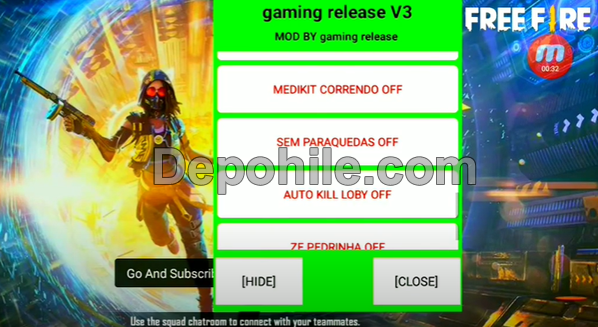 Free Fire Gaming Release v3 Menu Apk Can Hilesi Şubat 2021