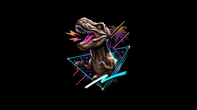 Retro wallpaper T-Rex Vintage Dino 80's