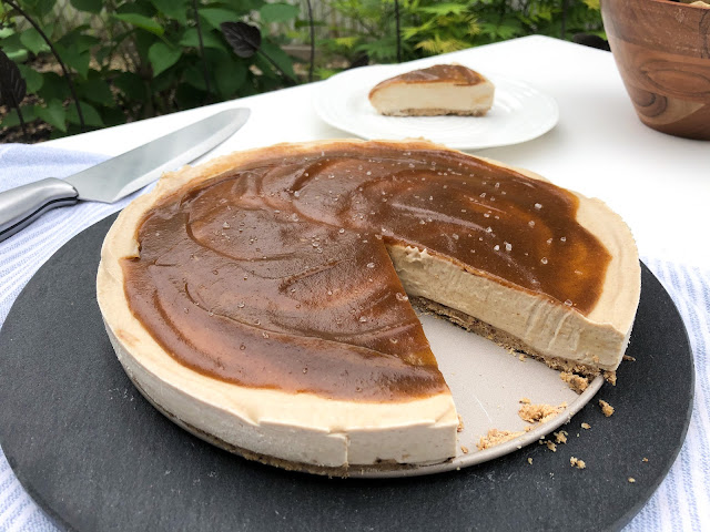 Salted Caramel Vegan No Bake Cheesecake Dessert