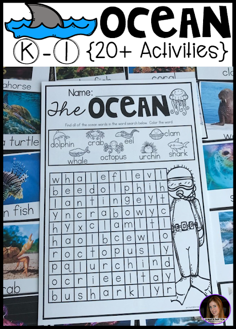 Ocean Activities, Centers and Crafts for kindergarten is the perfect unit for young learners that love learning about animal life. This unit is based around essential question and contains real photos, anchor charts, large and small group as well as independent writing and centers to reinforce concepts and fun hands on craftivities that students will love!
