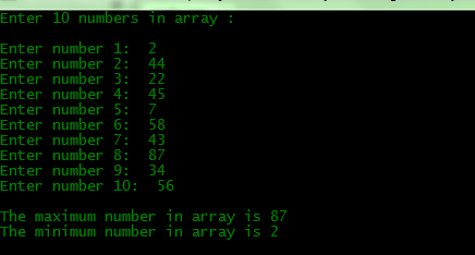 C++ Programming: C++ program to find maximum and minimum number in array
