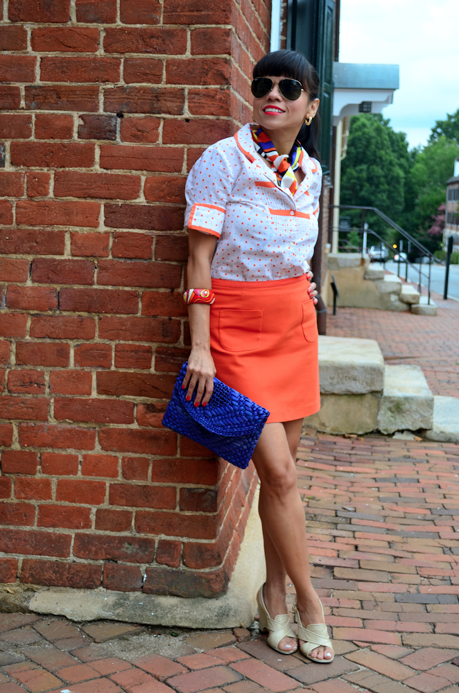 Marc Jacobs orange outfit