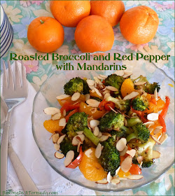 Roasted Broccoli and Red Pepper with Mandarins is a versatile dish, perfect alone as a side dish or over rice or noodles as a meatless meal. | Recipe developed by www.BakingInATornado.com | #recipe #dinner