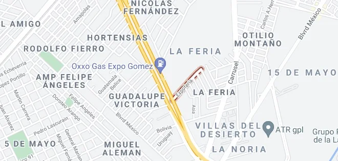 Expo Gomez Palacio Mapa de Ubicación