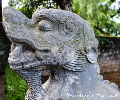 Detail of lion head at Dinh & Le temples in Ninh Binh, Vietnam Traveling in Vietnam