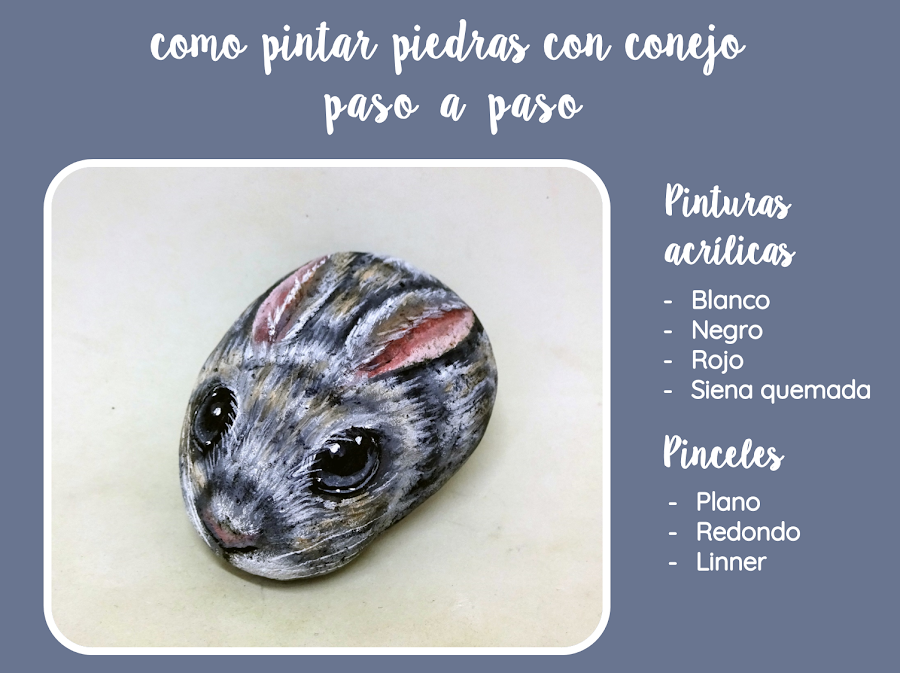 COMO PINTAR PIEDRAS CON CONEJO PASO A PASO