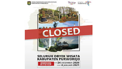 Jelang Nataru, Tempat Wisata di Kabupaten Purworejo ditutup Total