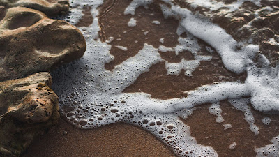 Wallpaper Beach, Stones, Foam, Sea, Surfing