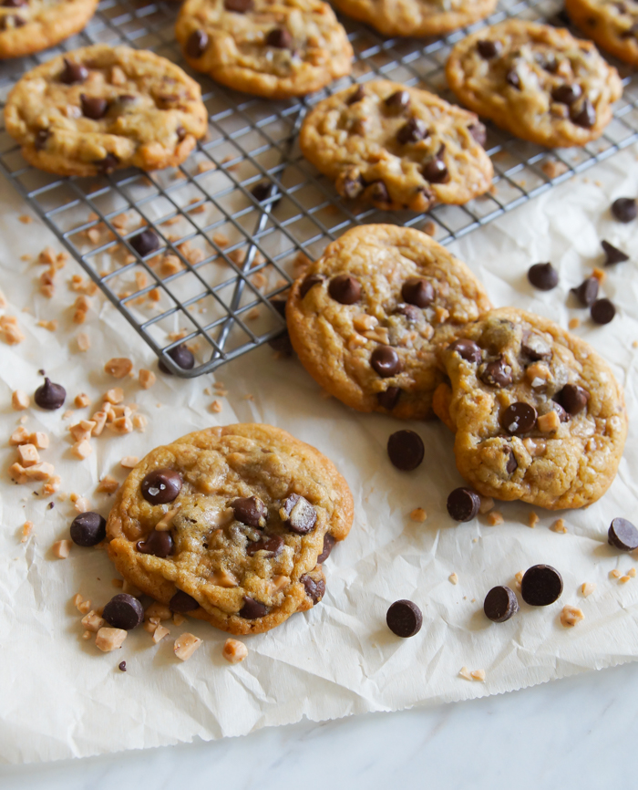 Brown Butter and Toffee Chocolate Chip Cookies