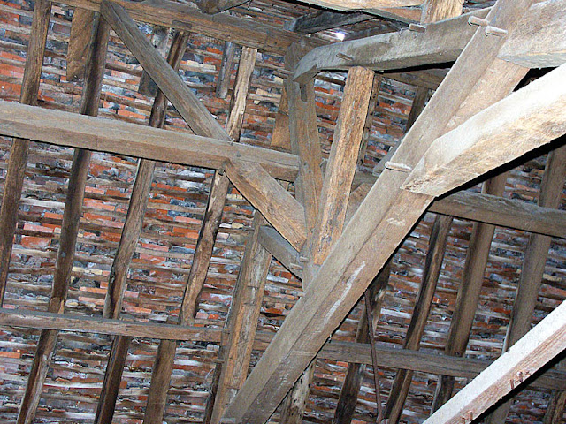 Roof space in a 13C barn, Indre et Loire, France. Photo by Loire Valley Time Travel.