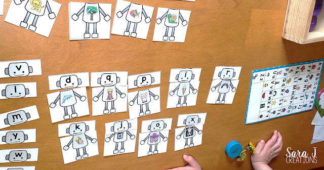 R is for Robot beginning sounds practice