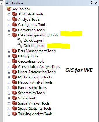 How to use Quick Import Tool in ArcToolbox ArcMap ArcGIS??